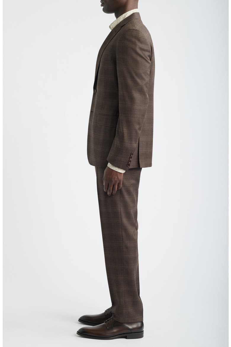 Siena Regular Fit Brown Slub Wool Suit, Alternate, color, BROWN