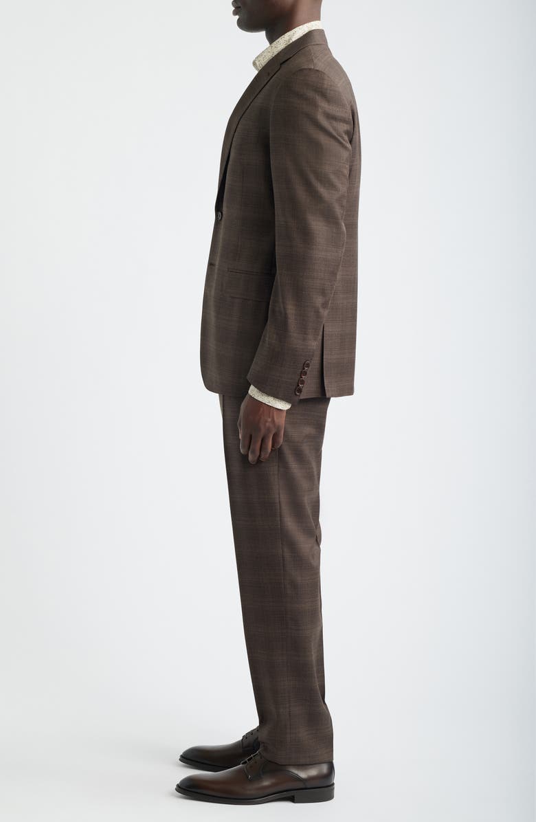 Canali Siena Regular Fit Brown Slub Wool Suit, Alternate, color, Brown