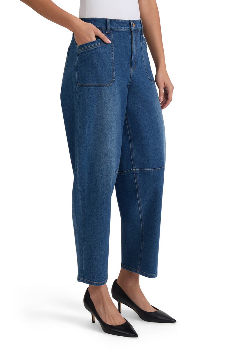 Patch Pocket Barrel Leg Jeans, Alternate, color, PHOENIX WASH