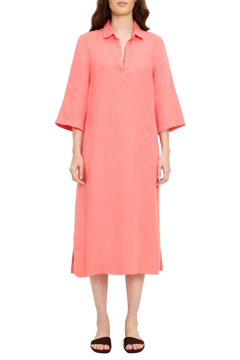 Briony Midi Shirtdress, Main, color, CORAL SHERBET