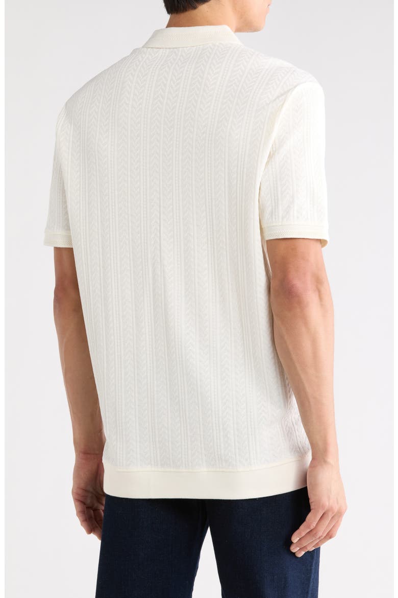 Gianluca Textured Herringbone Polo, Alternate, color, CREAM
