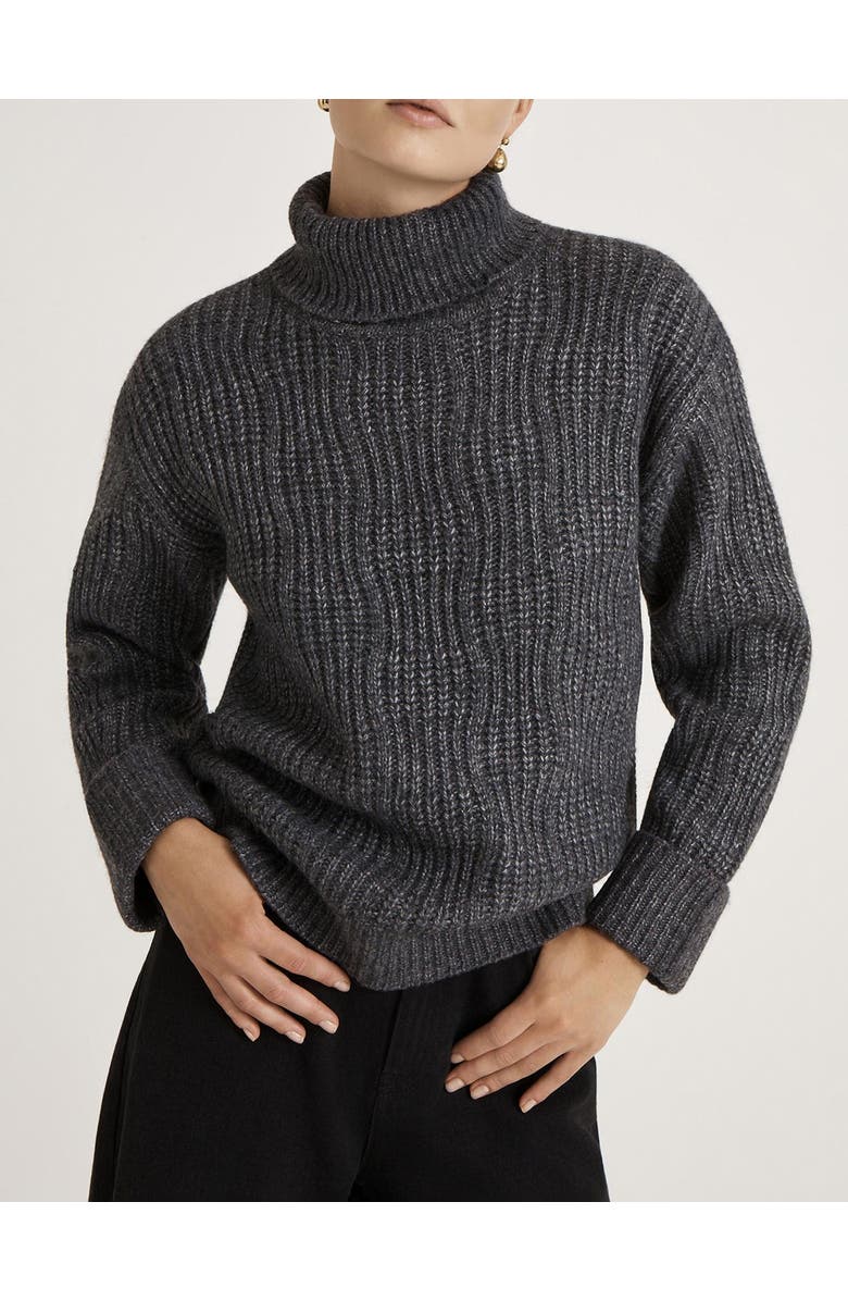 Finery London Albie Roll Neck Knitted Jumper, Alternate, color, Charcoal