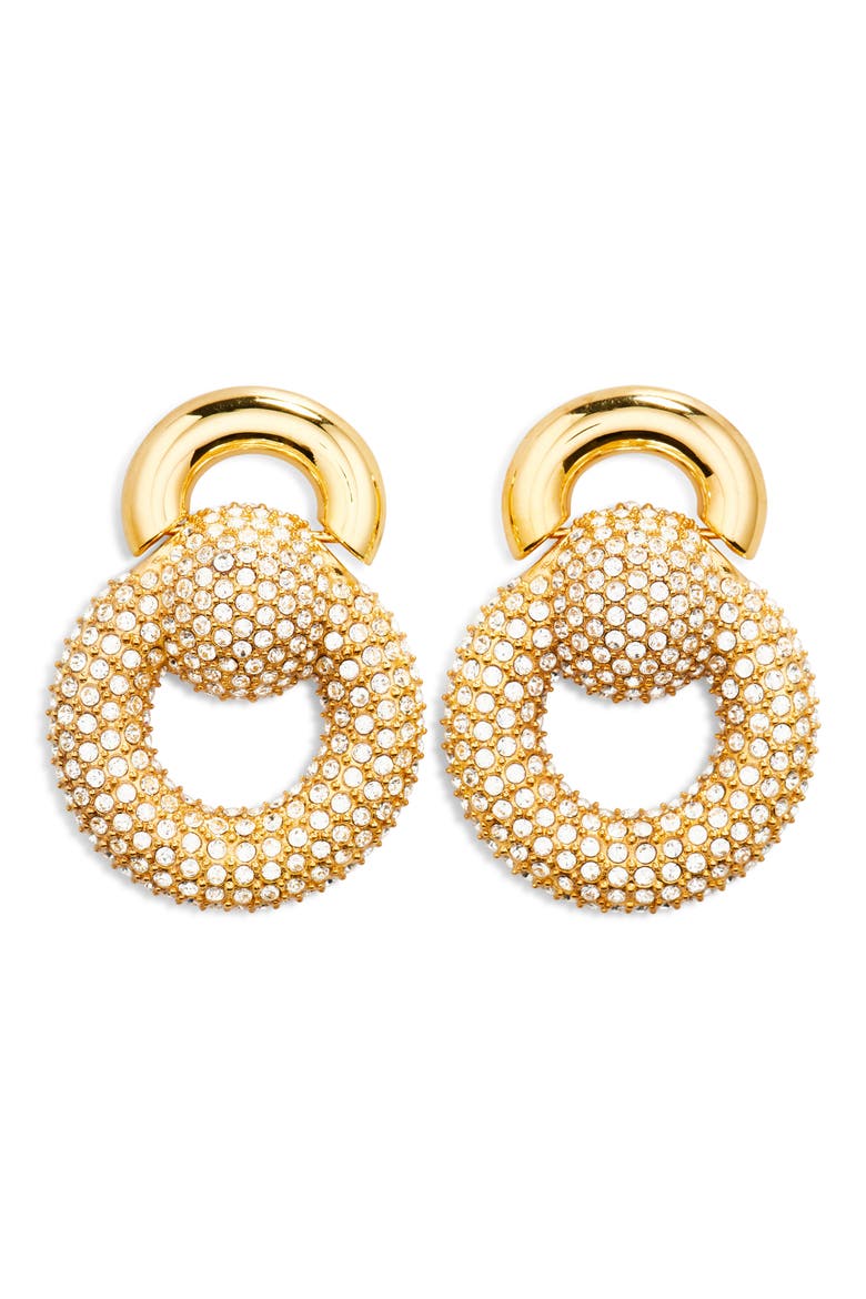 Crystal Pavé Drop Earrings, Main, color, CRYSTAL