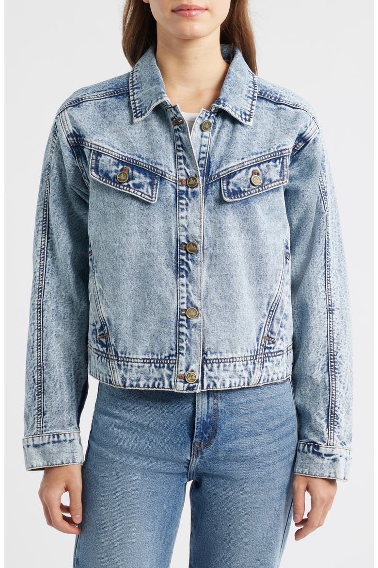 Slant Pocket Denim Jacket, Alternate, color, LIGHT INDIGO MINERAL WASH