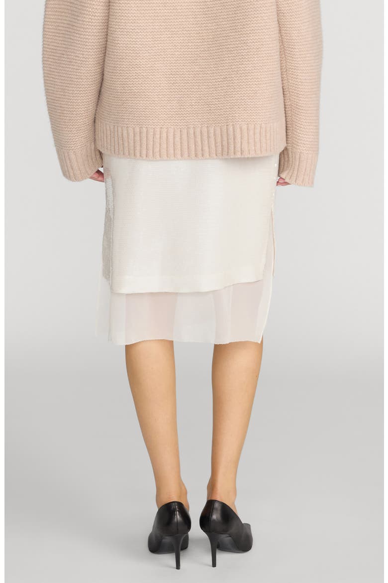 The Sequin Starlight Silk Midi Skirt, Alternate, color, CREAM