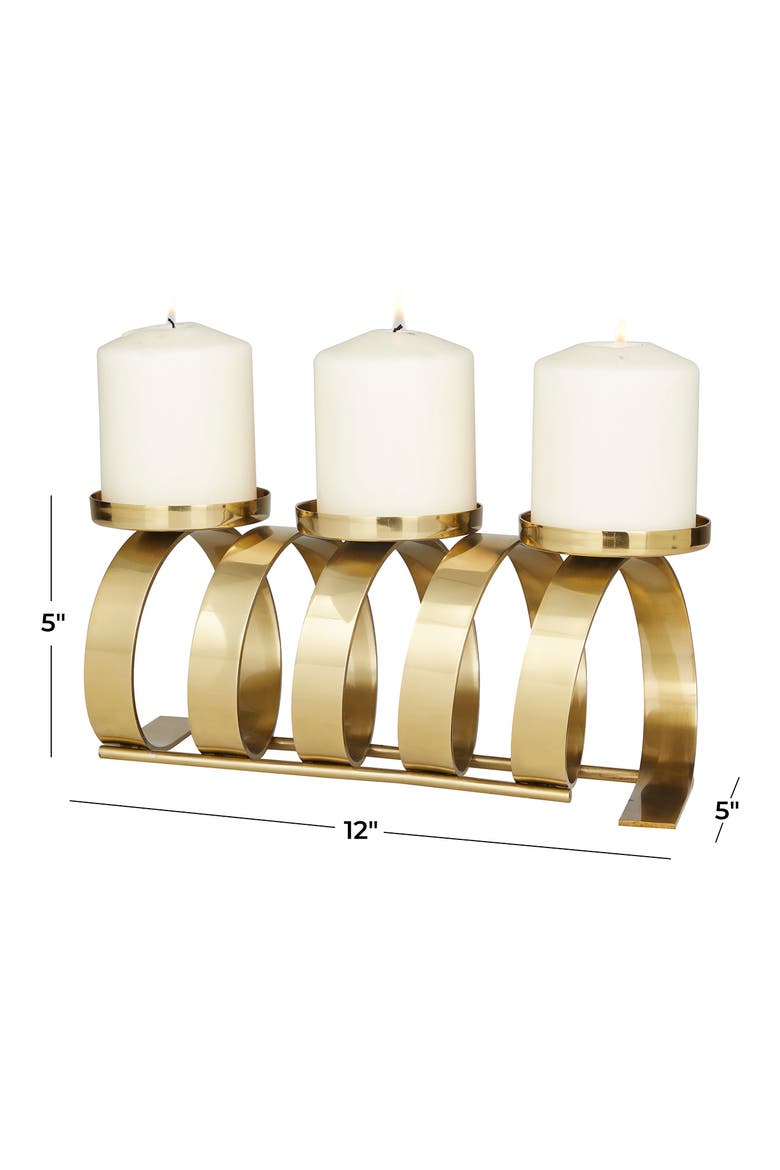 Goldtone Stainless Steel Contemporary Candle Holder, Alternate, color, GOLD