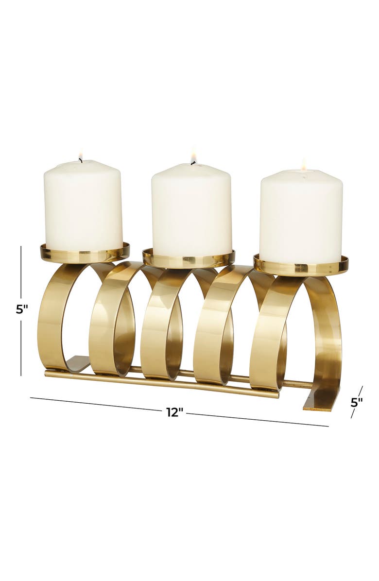 VIVIAN LUNE HOME Goldtone Stainless Steel Contemporary Candle Holder, Alternate, color, 