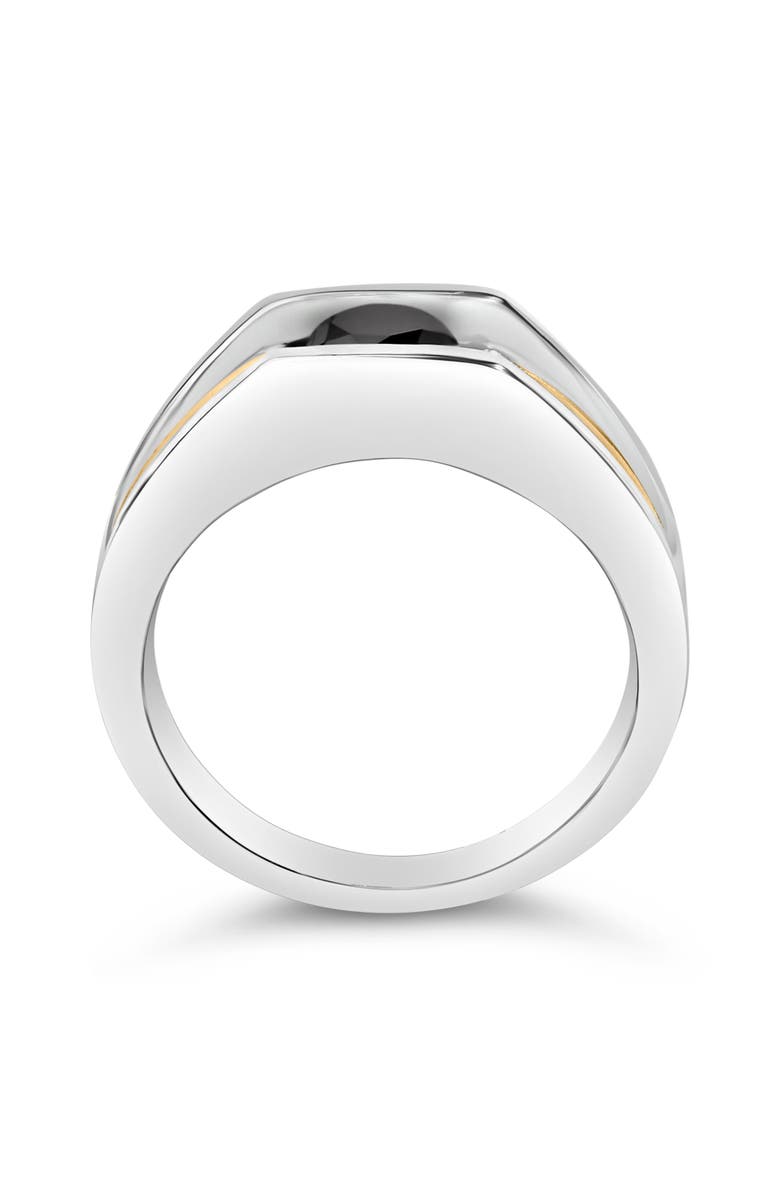 Haus of Brilliance Men's 14K Yellow Gold Plated Sterling Silver 1.0 Cttw Round Black Diamond Band Ring, Alternate, color, Yellow Gold Over Silver