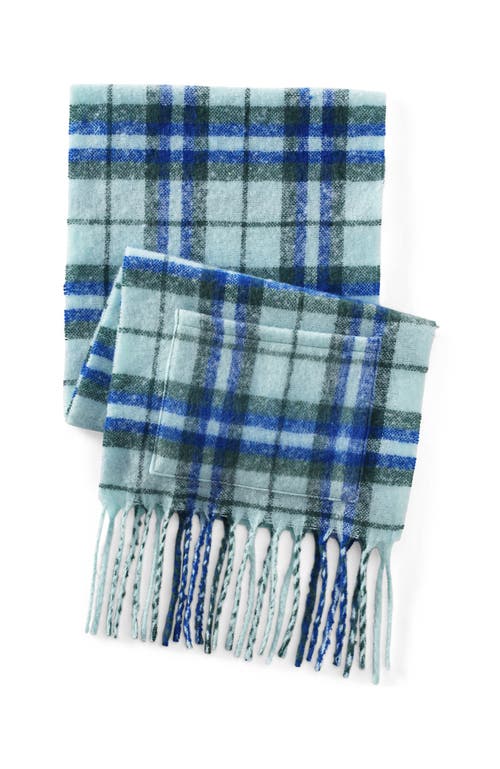 Lands' End Brushed Blanket Scarf In Blue