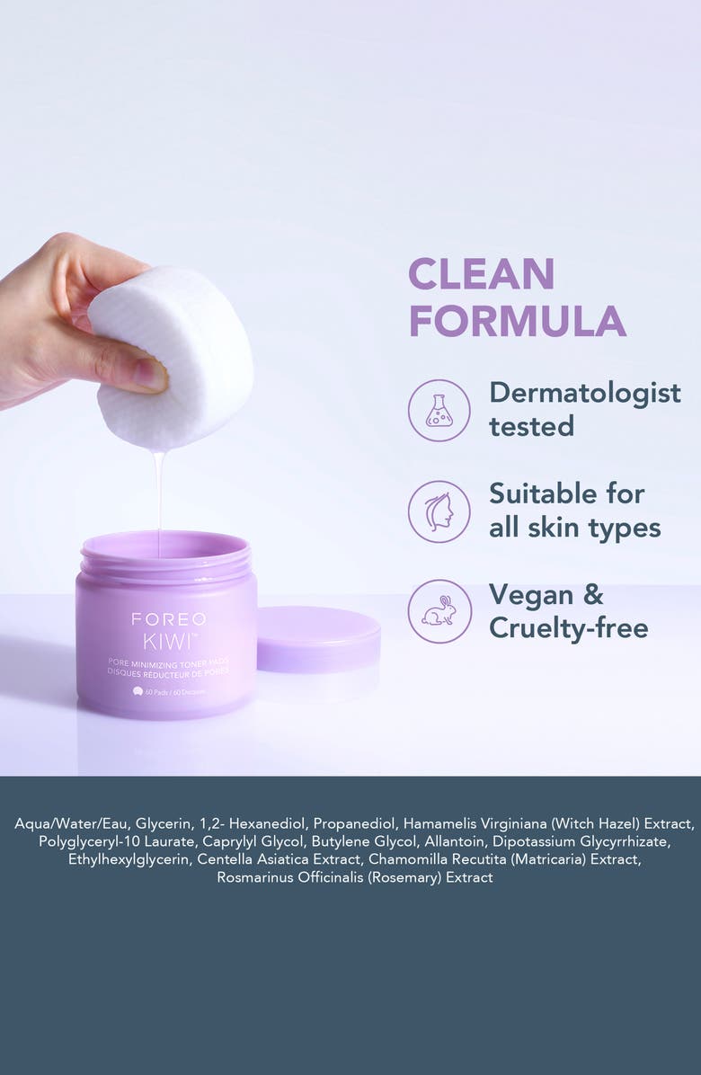 FOREO KIWI Pore Minimizing Toner Pads 60 pc, Alternate, color, NO COLOR