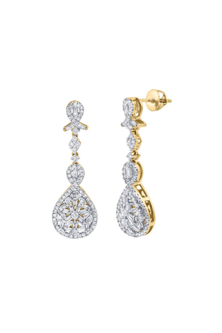 Ambery 0.1 Ct 14K Gold Diamond Drop Earrings, Main, color, 14K Yellow Gold