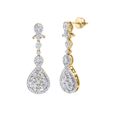 Ambery 0.1 Ct 14K Gold Diamond Drop Earrings