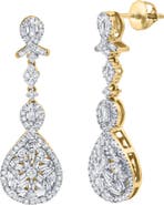 LuvMyJewelry Ambery 0.1 Ct 14K Gold Diamond Drop Earrings