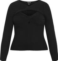 City Chic Tessa Cutout Rib Sweater