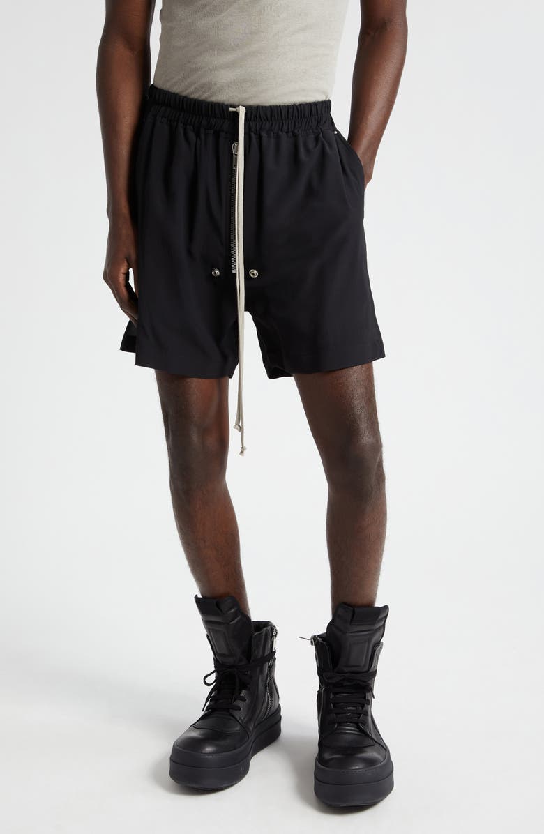 Rick Owens Lido Bela Boxing Shorts, Main, color, Black