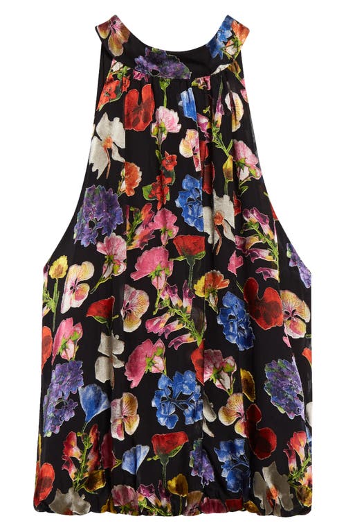 Alice And Olivia Maris Gathered Floral-print Jacquard Top In Timeless Blossom