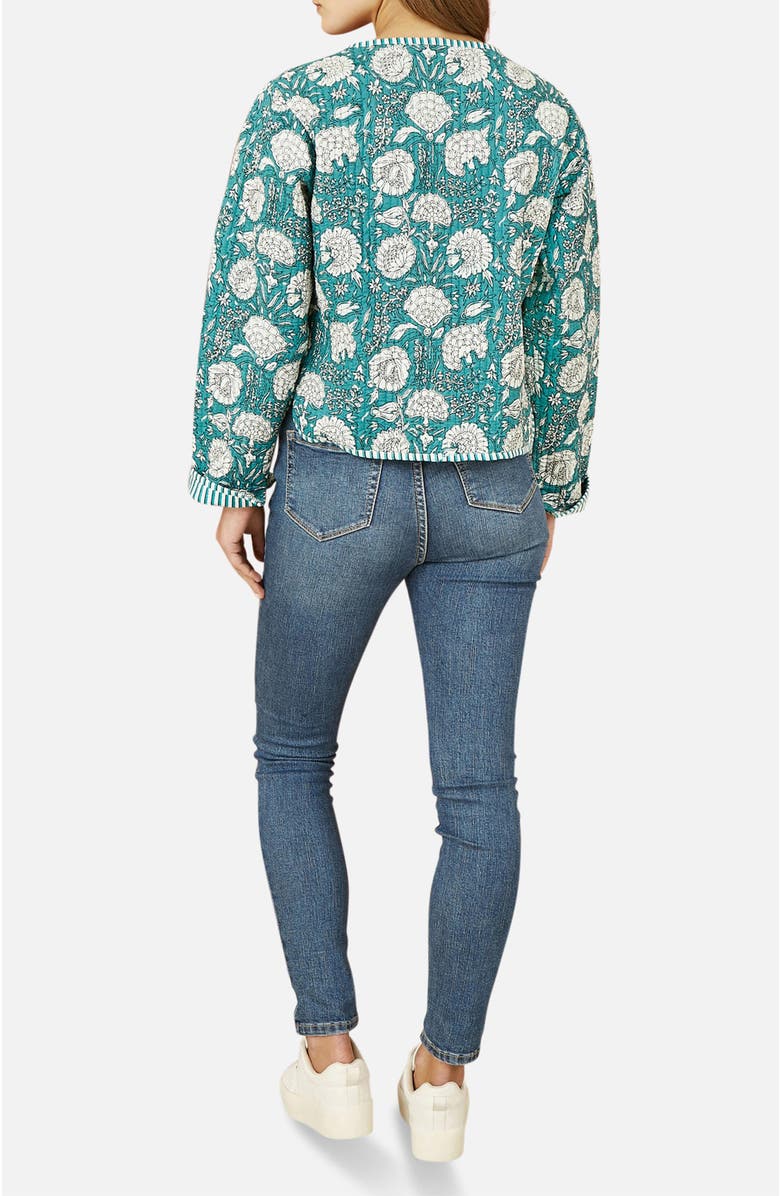 Yumi Floral Patchwork Reversible Jacket, Alternate, color, Green