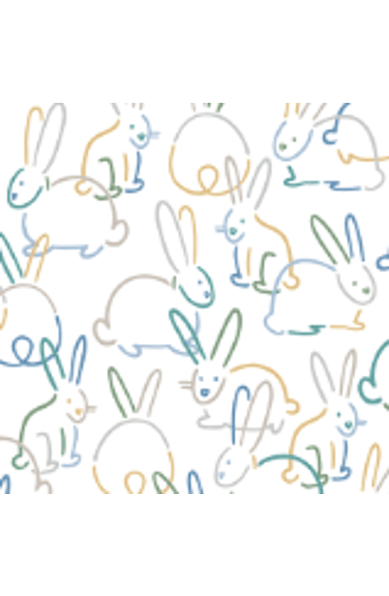 Finn + Emma Organic Zip- up Footie | Bunnies, Alternate, color, Off White