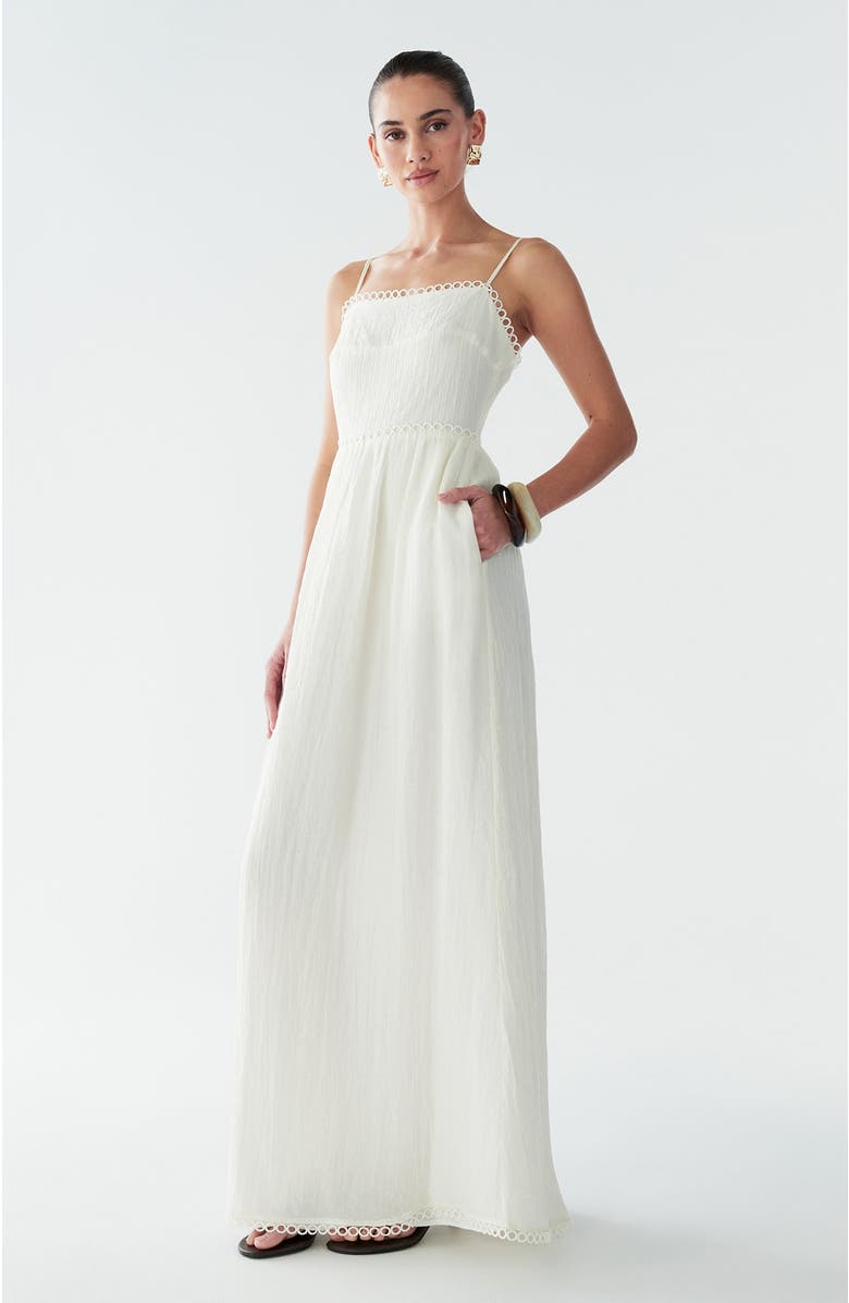BWLDR Kiara Maxi Dress, Alternate, color, Off White