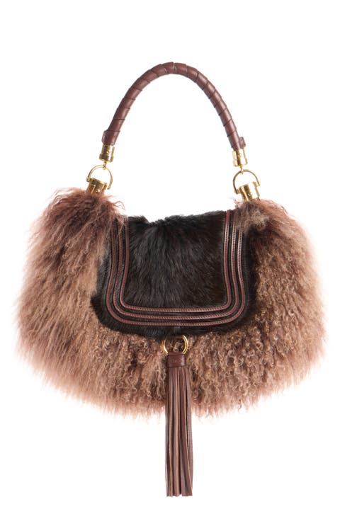 Marcie Foulard Shearling & Leather Hobo
