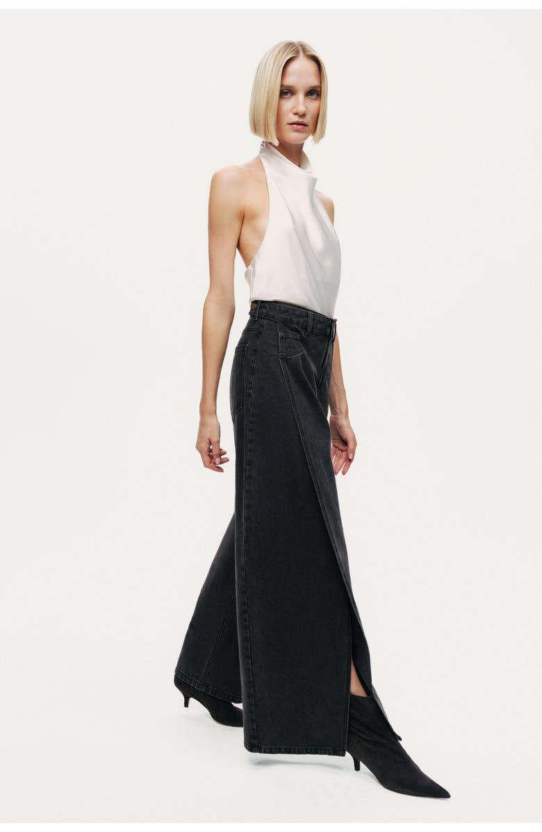 Nocturne Washed Wide Leg Jeans, Alternate, color, Anthracite