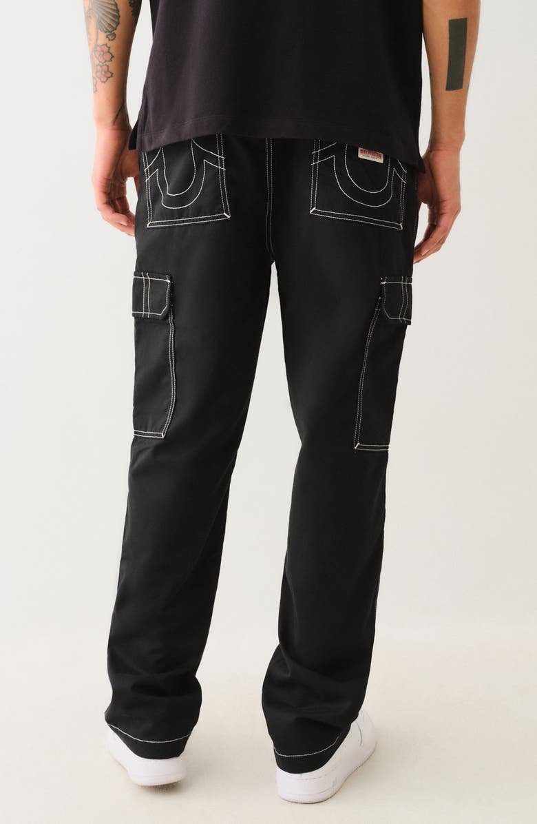True Religion Bobby Baggy Cargo Pants, Alternate, color, Jet Black