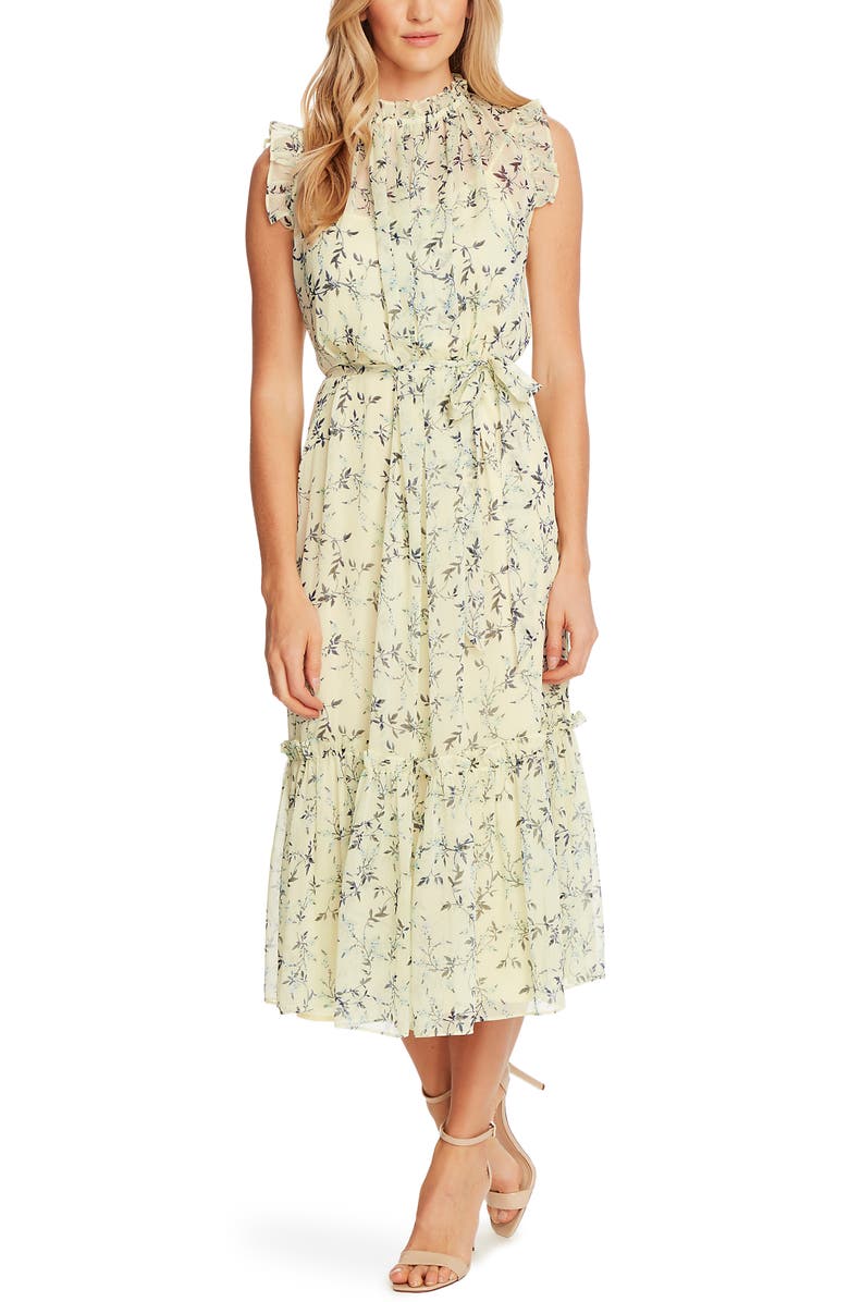 CeCe Wisteria Vines Sleeveless Dress, Alternate, color,