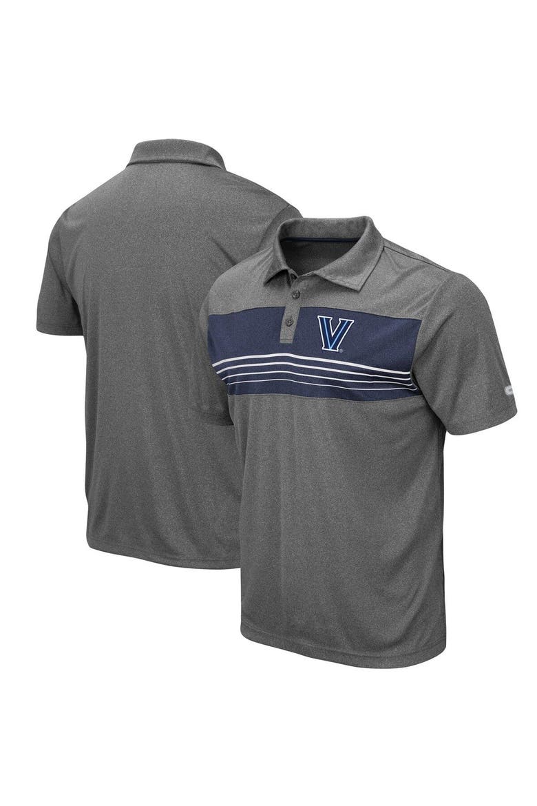 Men's Colosseum Heathered Charcoal Villanova Wildcats Smithers Polo, Main, color, Heather Charcoal