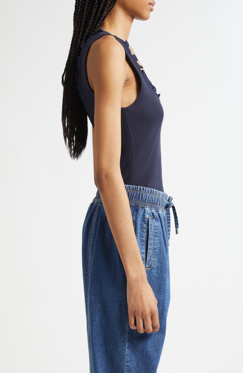 Cinq à Sept Joselle Ruffle Rib Tank, Alternate, color, 