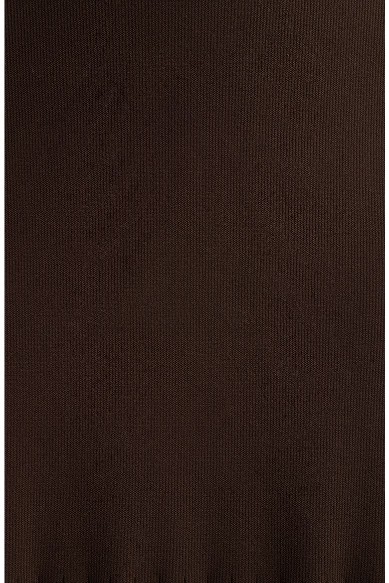 Pleat Trim Sweater Skirt, Alternate, color, BROWN BLACK ORGANZA