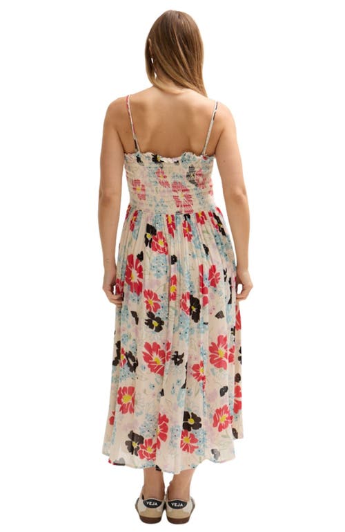 Lily And Lionel Jessica Detachable Strap Poppy Print Midi Dress In Multi