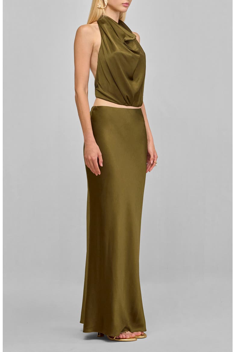 Chantel Stretch Silk Bias Cut Skirt, Alternate, color, ROSEMARY