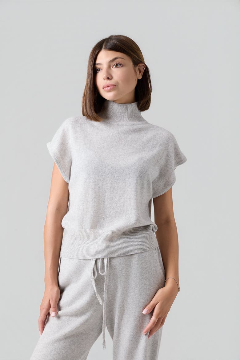 Cashmere Blend Mock Neck Sweater, Main, color, Gray