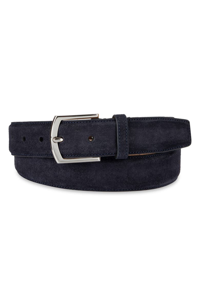 Cole Haan Suede Belt, Main, color, Navy