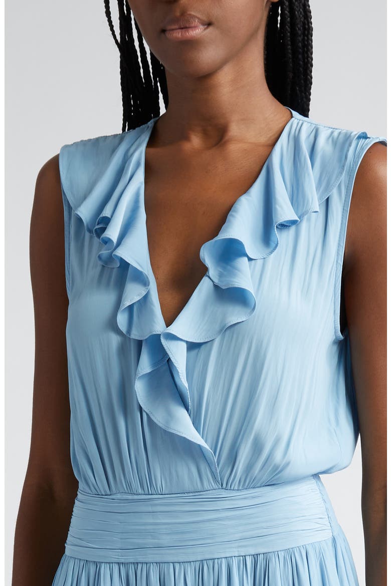 Hadlee Ruffle Detail Sleeveless Dress, Alternate, color, BLUE QUARTZ