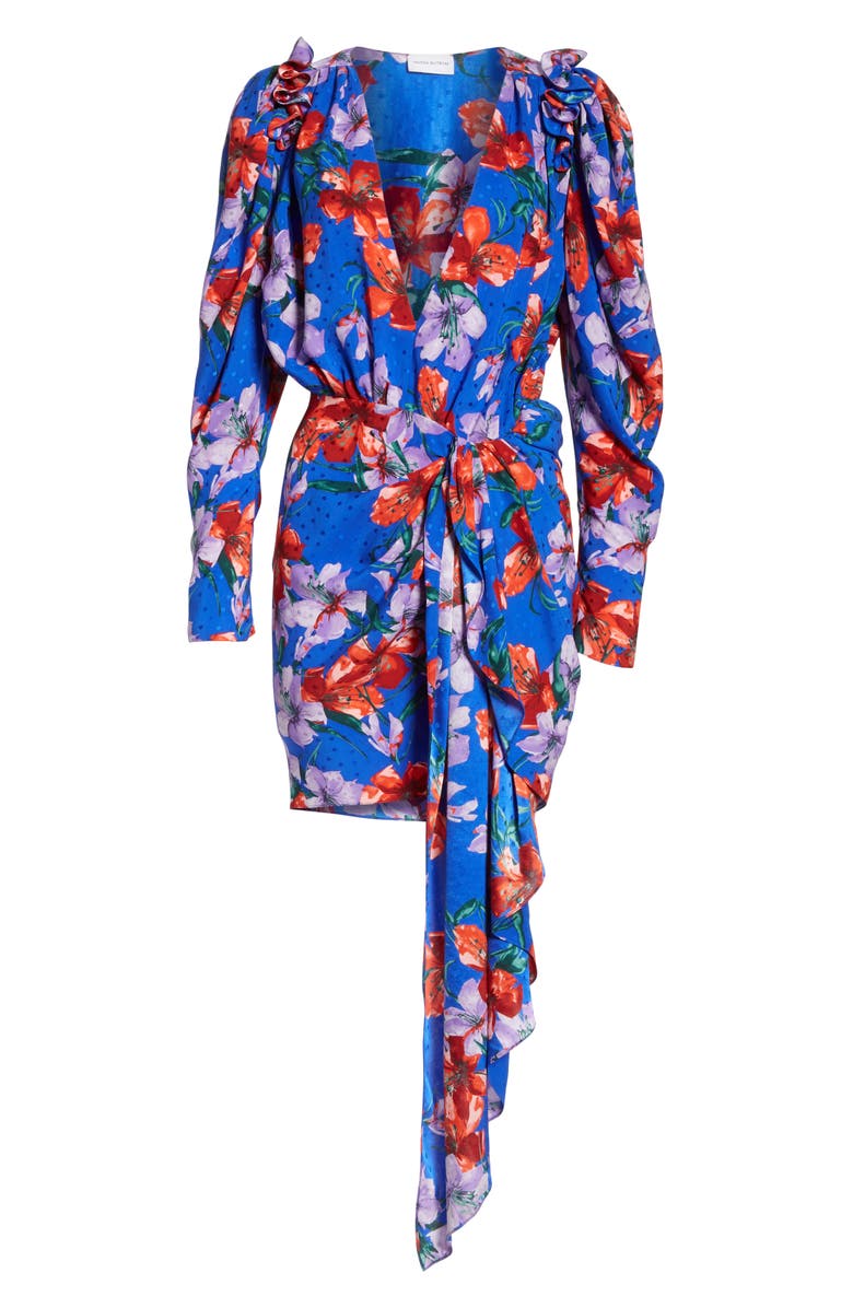 Magda Butrym Lagos Floral Silk Jacquard Minidress, Alternate, color,