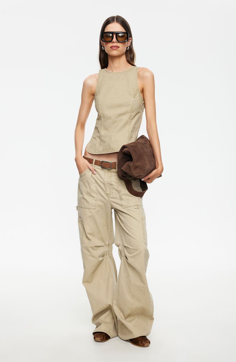 LIONESS Miami Vice Low Rise Carpenter Pants, Alternate, color, Tan