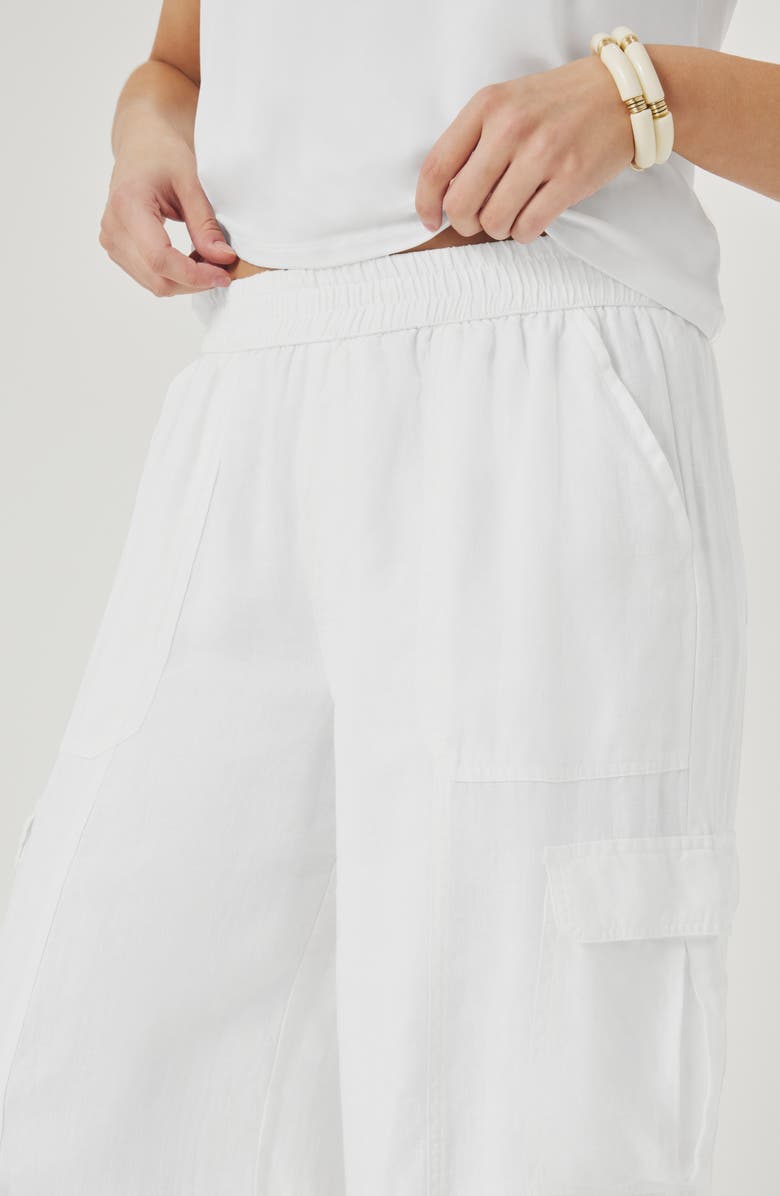 Splendid Stella Linen Cargo Pull-On Pants, Alternate, color, White