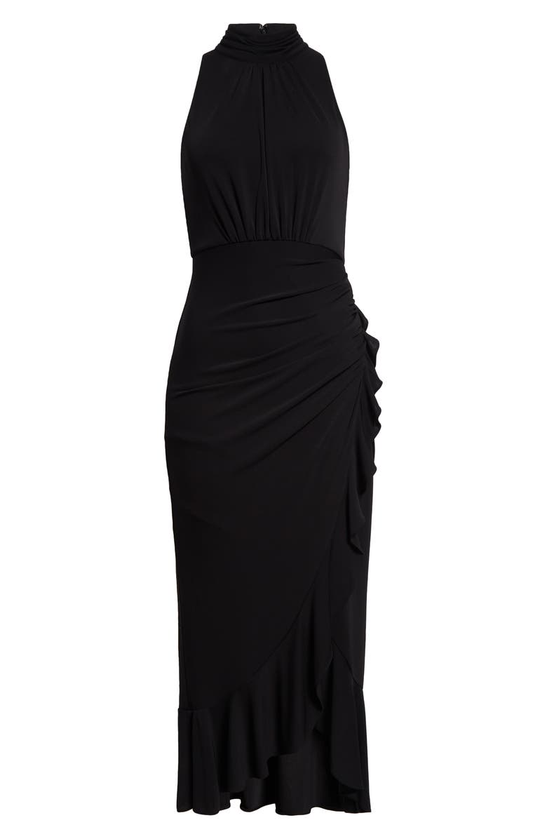Cinq à Sept Antonia Mock Neck Sleeveless Midi Dress, Alternate, color, Black