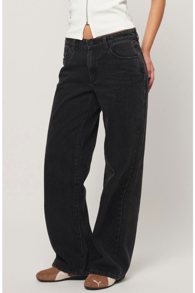 '99 Heidi Baggy Straight Leg Jeans, Alternate, color, WASHED BLACK
