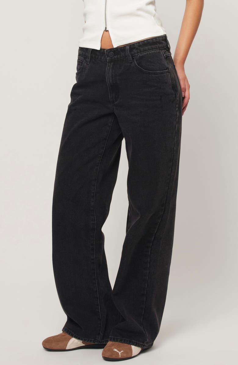 ABRAND '99 Heidi Baggy Straight Leg Jeans, Alternate, color, Washed Black