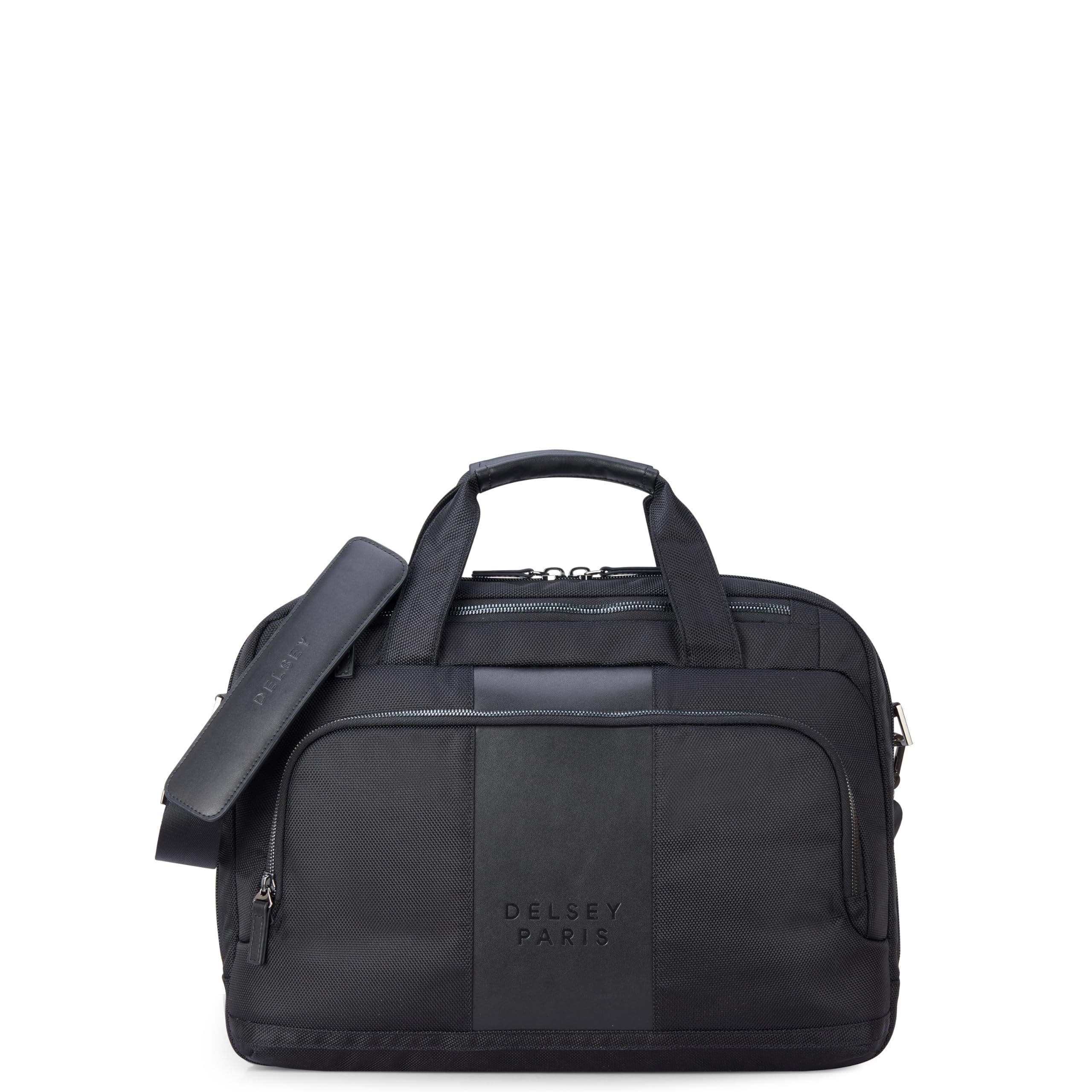 Delsey Paris Wagram Briefcase with Laptop Sleeve, Main, color, Black