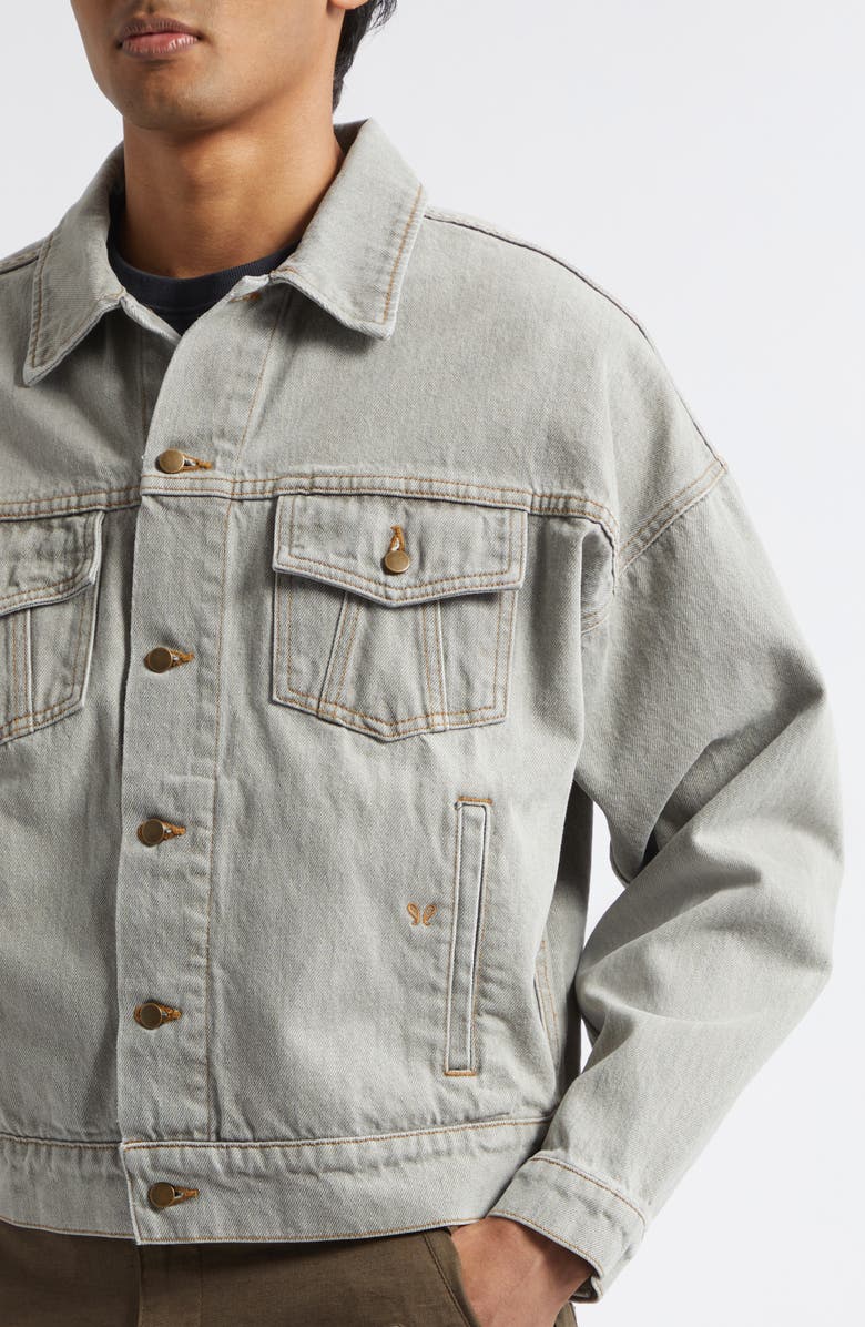 Rhude Denim Trucker Jacket, Alternate, color, Liberty Grey