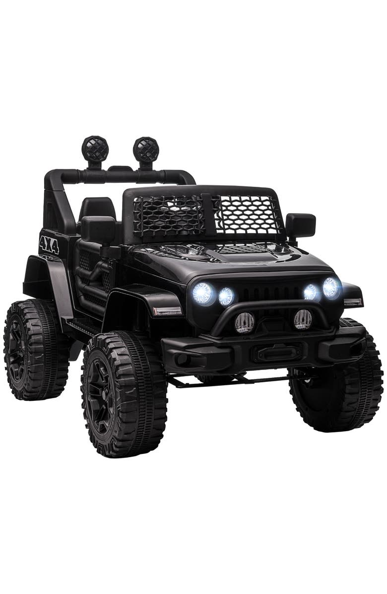 Aosom 12V Kids Off Road Ride On Truck with Remote Control, Adjustable Speed, Main, color, Black