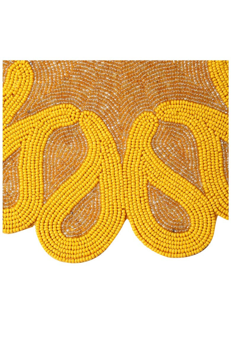 Magnolia Beaded Placemat, Alternate, color, YELLOW
