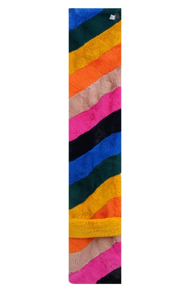 Kurt Geiger London Faux Fur Rainbow Pull Through Scarf, Alternate, color, Classic Rainbow