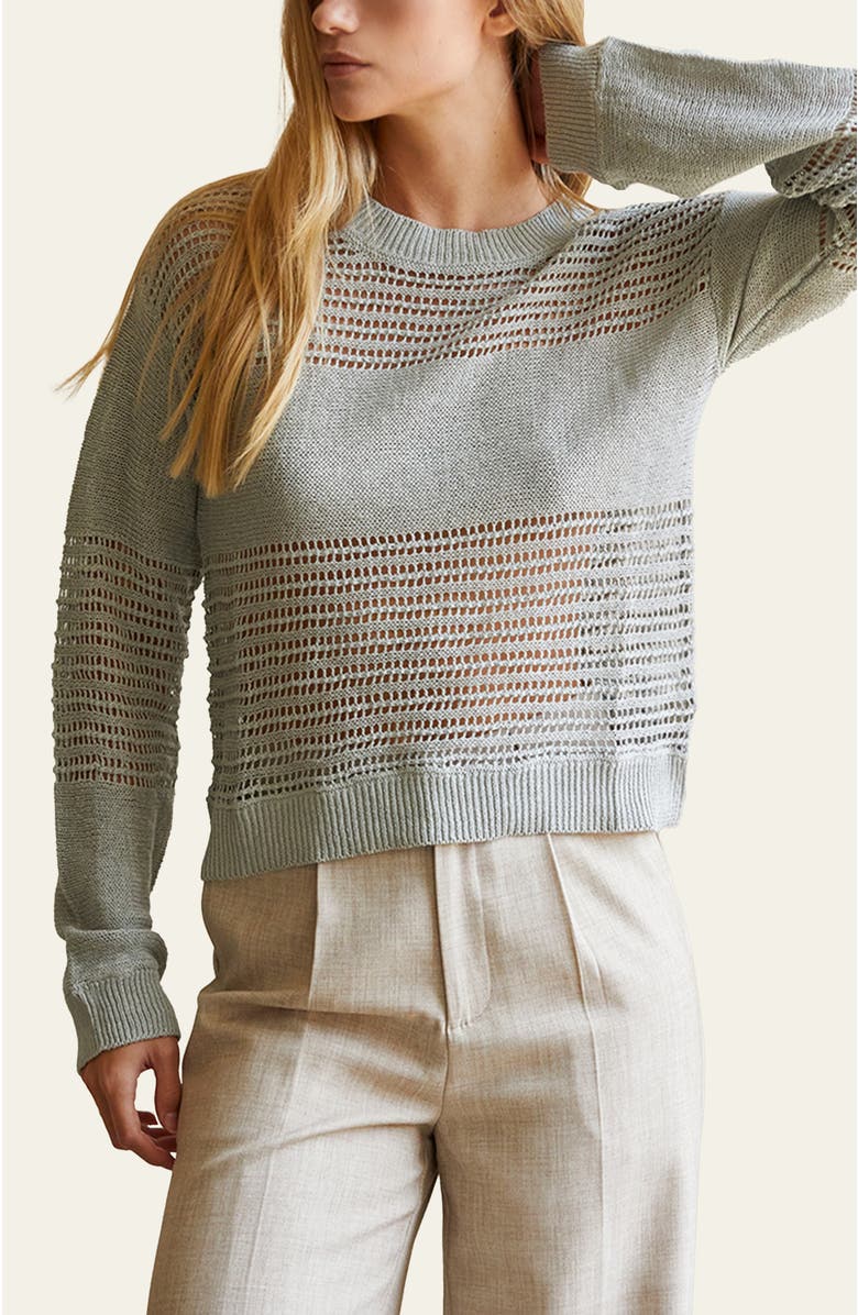 CRESCENT Netted Pullover Sweater, Main, color,