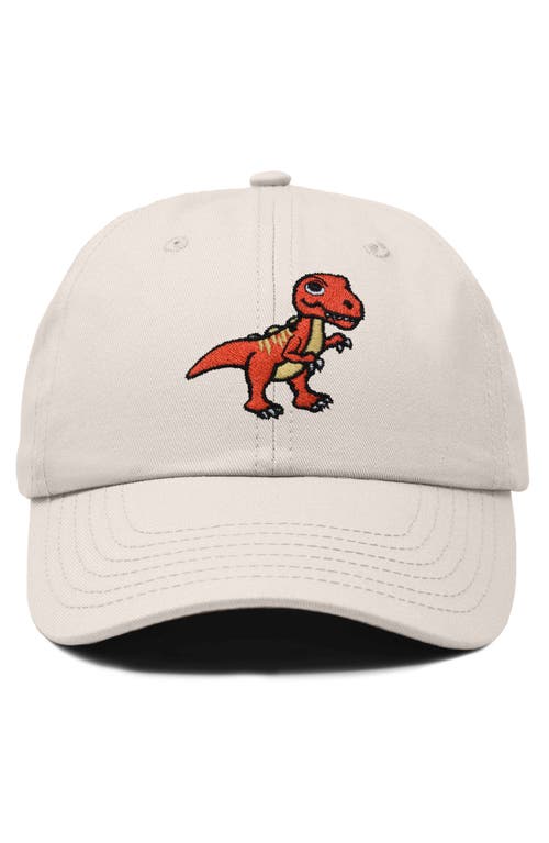 Dalix T-rex Embroidered Casual Cap In Beige