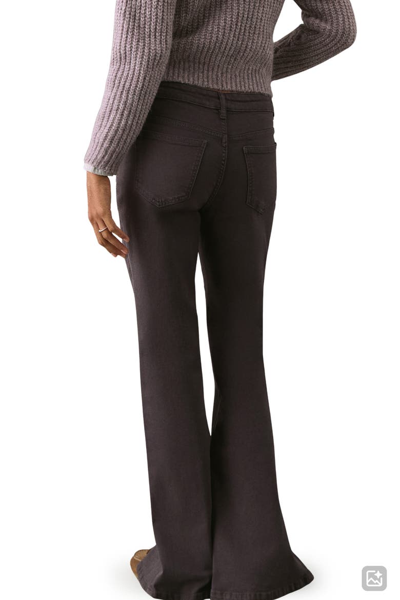 Slit Hem Mid Rise Flare Jeans, Alternate, color, CHARCOAL