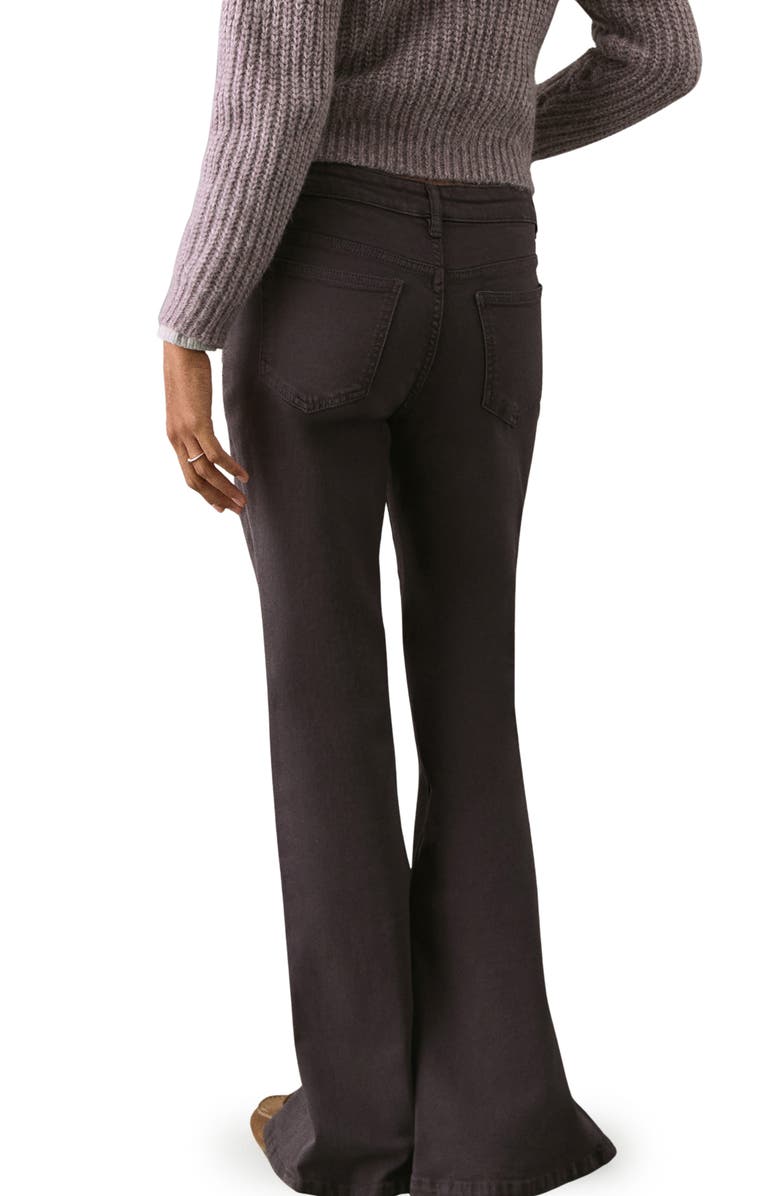 MANGO TEEN Slit Hem Mid Rise Flare Jeans, Alternate, color, Charcoal